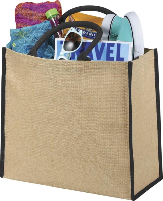 Harry coloured edge jute tote bag 25L