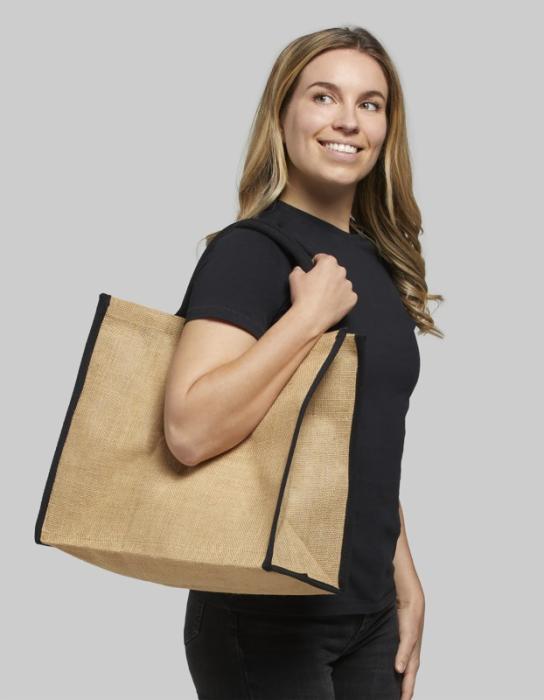 Harry coloured edge jute tote bag 25L
