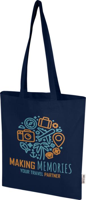 Madras Blend 140 g/m² GRS recycled cotton tote bag 7L