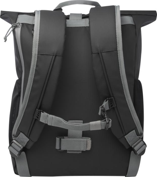 Aqua 15" GRS recycled water resistant roll-top bike bag 20L