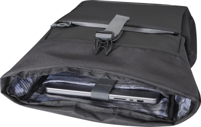 Aqua 15" GRS recycled water resistant roll-top bike bag 20L