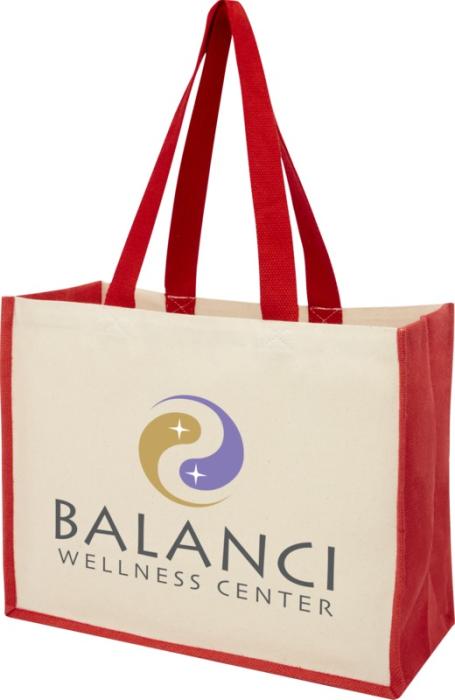 Varai 320 g/m² canvas and jute shopping tote bag 23L