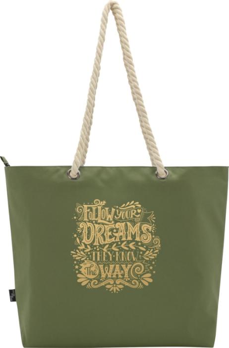 Panama GRS recycled beach cooler tote bag with cord handles 23L