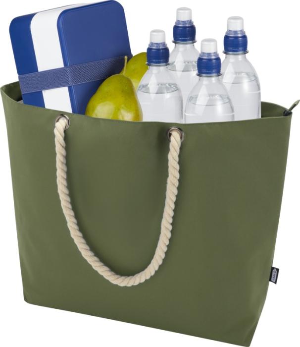 Panama GRS recycled beach cooler tote bag with cord handles 23L